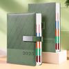 2025 Daily Planner Pu Cover Agenda Schedule Notebooks Ideal For School Office Journaling A5 Business 365-Day Calendar Planning