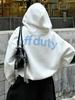 Felpa Sportiva Unisex Fuori Servizio Stampa Slogan Lettera Audace Rosso Vino Oversize Pullover Streetwear Felpa Primavera Autunno