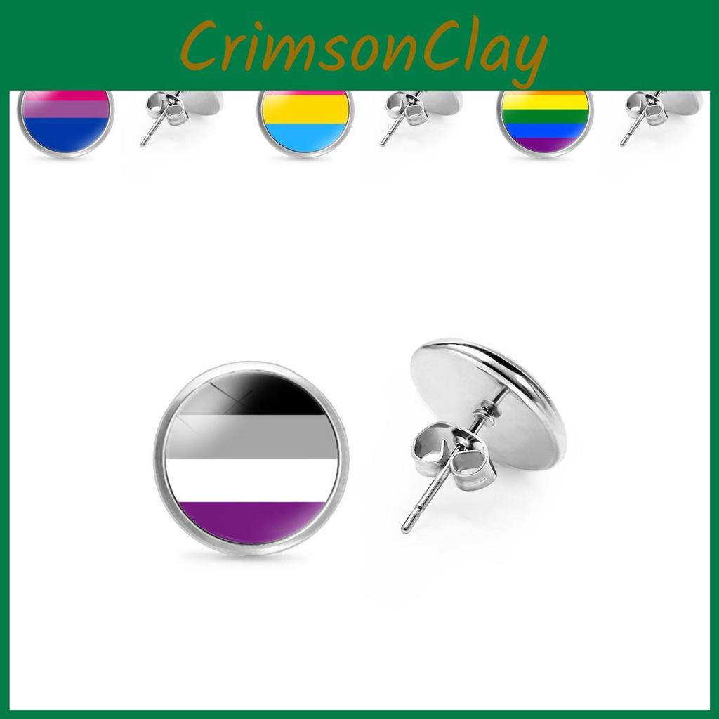 Elegant Rainbow Flag Theme Metal Stud Earrings Simple And Stylish Design 2022