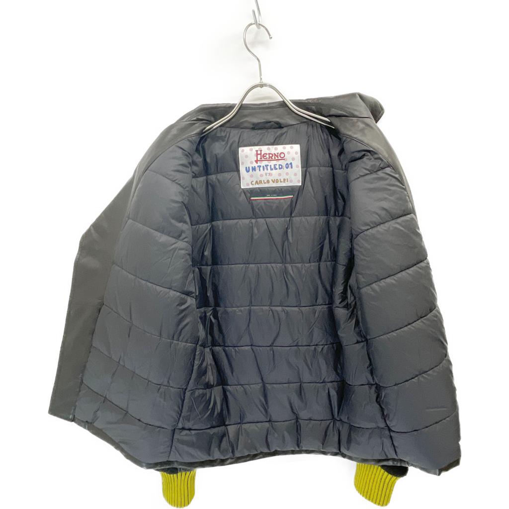 Herno ×Untitled Carlo Volpi Sheep Leather Colorful Zipper Double Rider Jacket 48 blackUsed