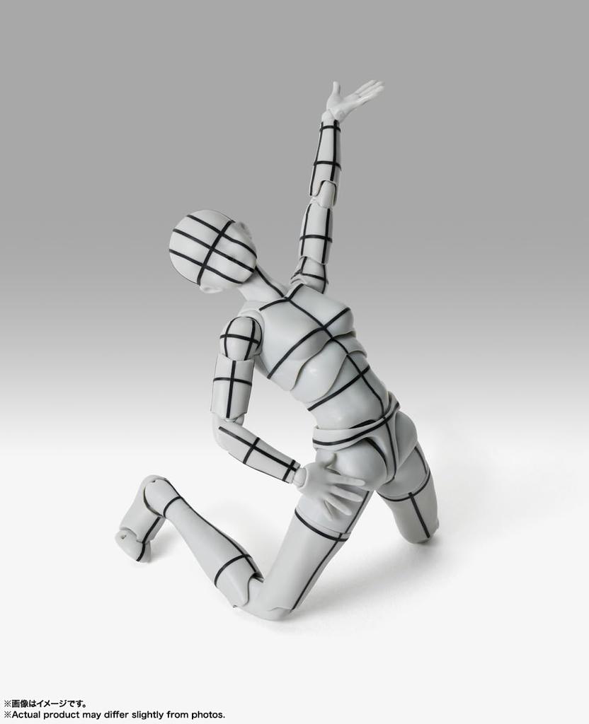 TAMASHII NATIONS S.H.Figuarts Body-chan -Sports- Edition -Wireframe- (Gray Color Ver.) Approximately 135mm PVC & ABS Painted Movable Figure