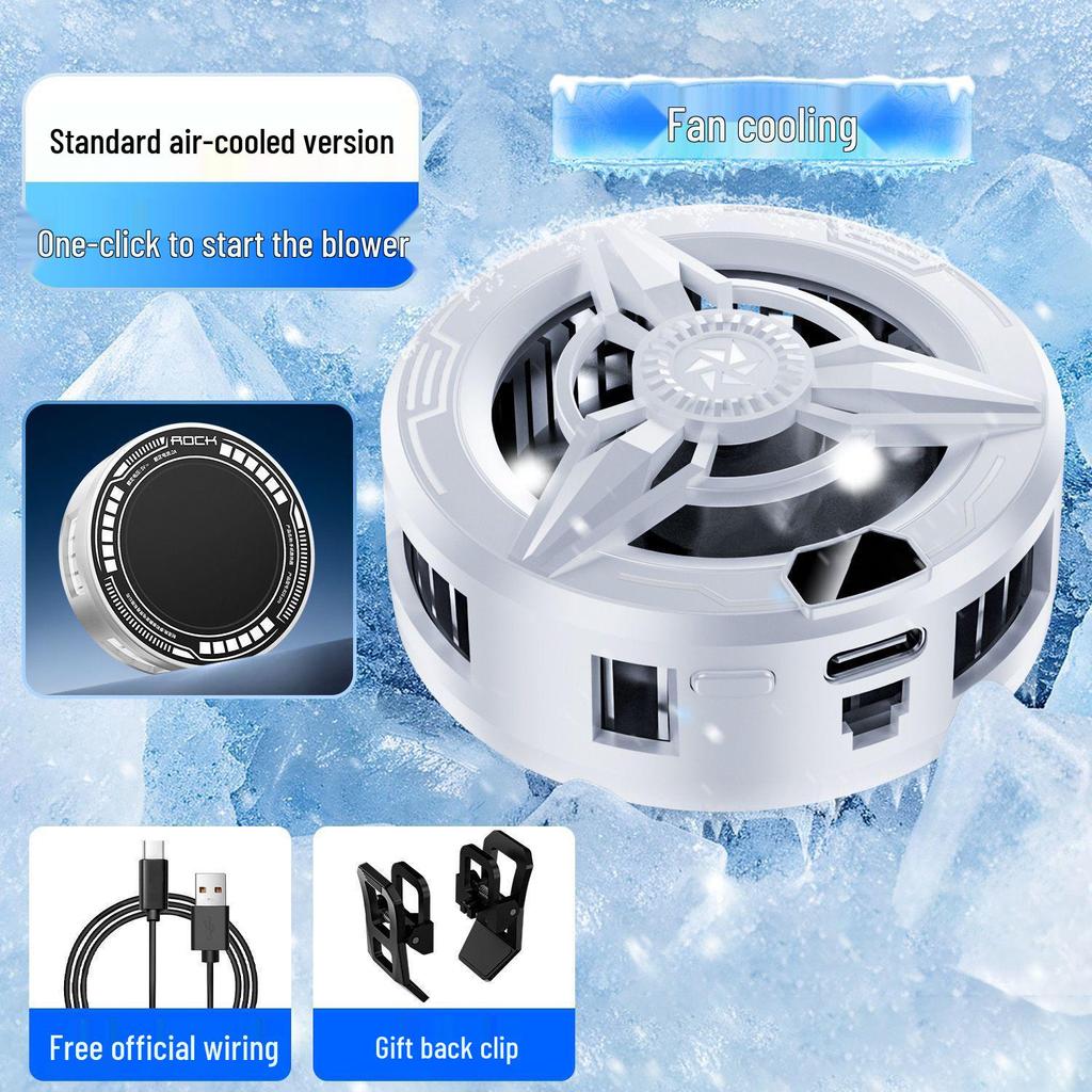Magnetic Mobile Phone Cooler with Silent Dual-Core Semiconductor for Esports and Game Streaming. Includes Ice-Free Design and VGA Cable.