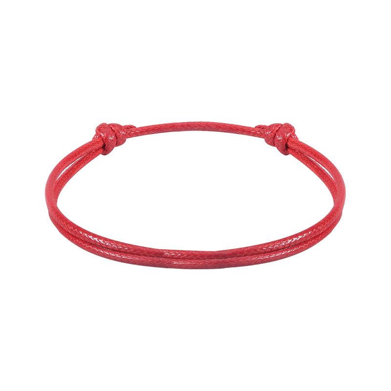 5Pcs Wax thread bracelet - Colorful, simple, adjustable, hand-woven red rope necklace accessory