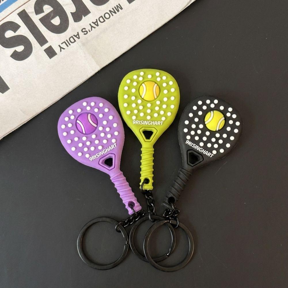 PVC Tennisracket Nyckelring Mjukt Gummiracketväska Hänge Kreativitet Sport Nyckelring Mode Gåvor