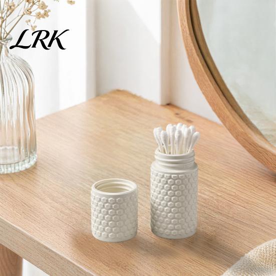 Portable Cotton Swab Case 3D Printed Storage Box, Mini Dustproof Spiral Cap Compact Personal Care Organizer, Honeycomb Appearance Container for Travel