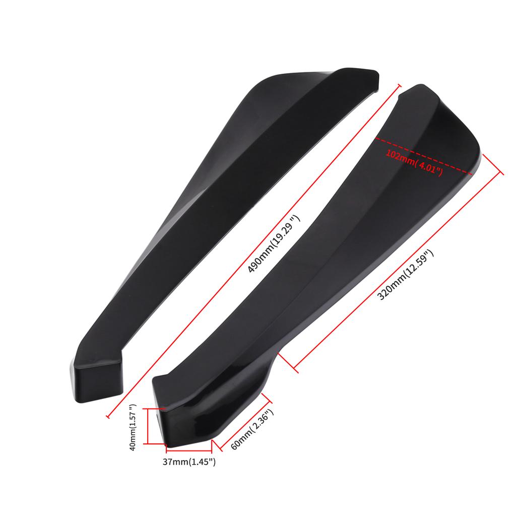 Rear Bumper Lip Splitter   Car Side  Fins Body Lip Spoiler Chin Skirt Protector, Black