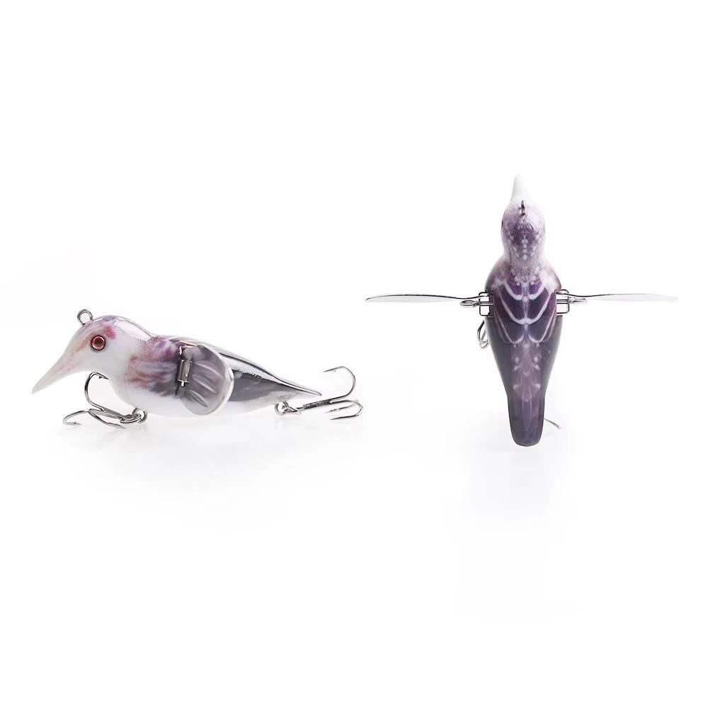 Leurres de pêche de surface 80 mm 12 g Ailettes Métalliques Simulation d'Oiseaux Flottants Conception Artificielle