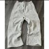 Striped Fleece Sweatpants Loose Fit Streetwear Casual Pants Men Women