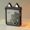 Cute Cat Ears Hinge Phone case For Samsung Galaxy Z Flip 7 6 5 4 flip8 zflip7 For Motorola Razr 70 60 40 50 Ultra Cover