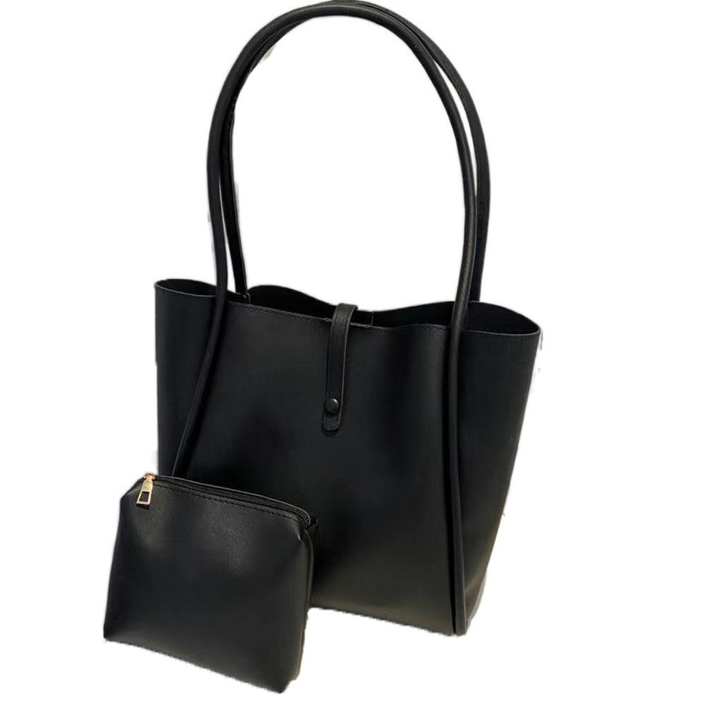 French Style PU Leather Shoulder Bag Simple Casual New Design Tote Bag Retro Underarm Bag  Travel