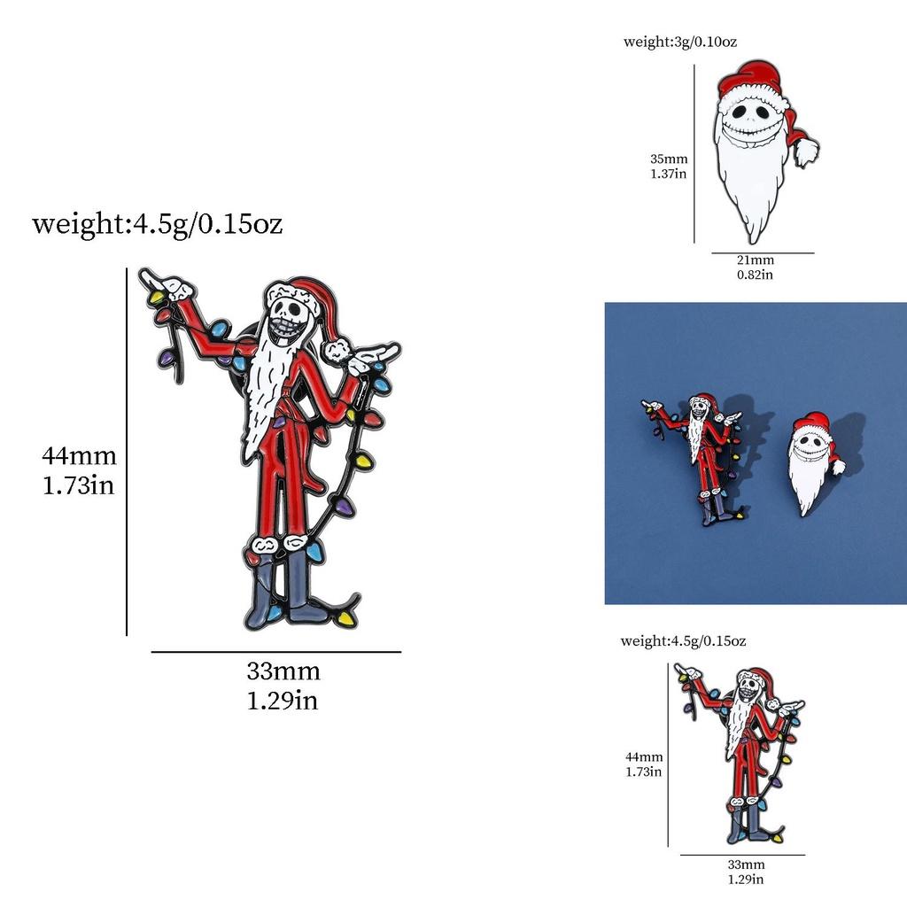 Personalized Creative Cartoon Led Christmas Santa Claus Brooch Decorative And Functional Alloy Accessory