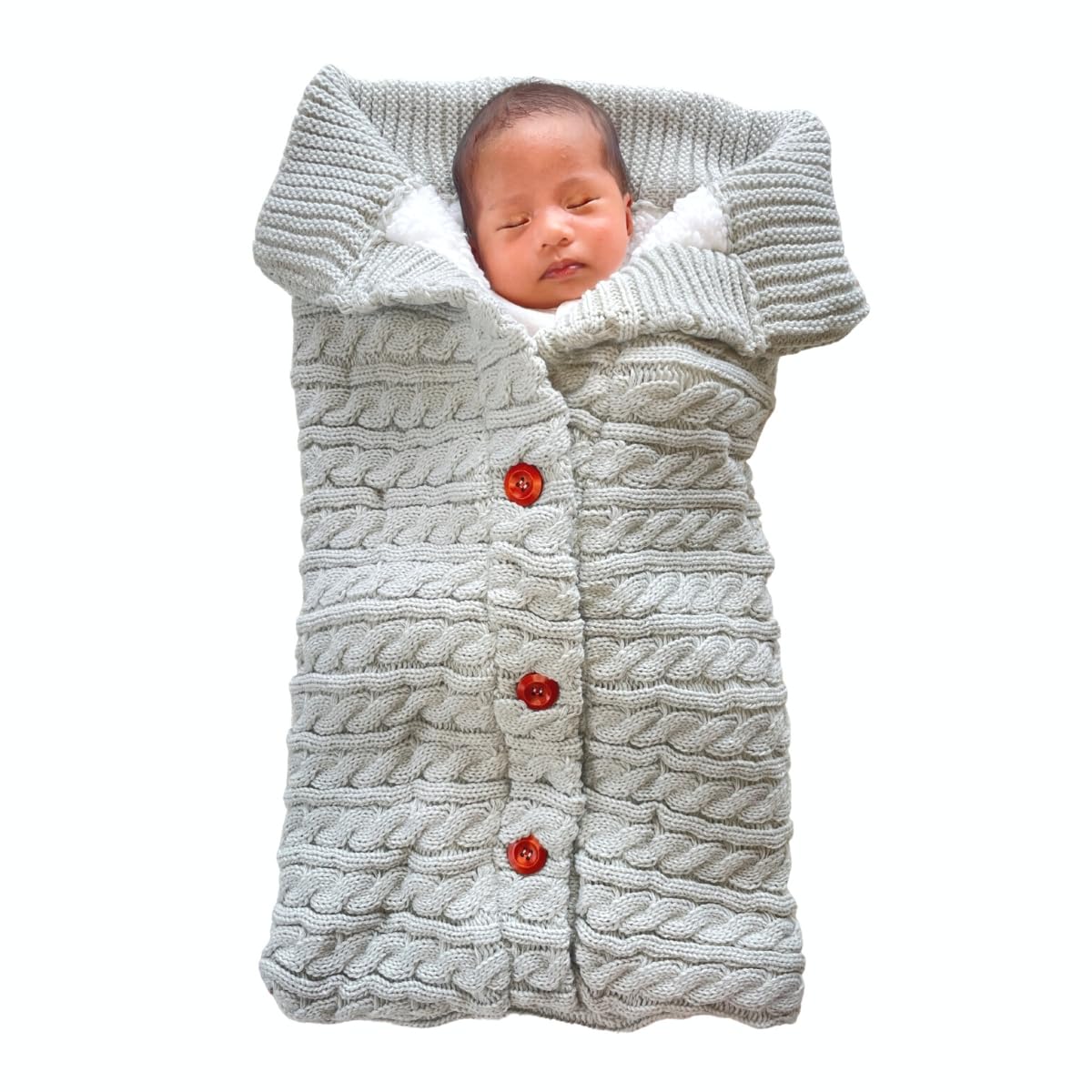 

Baby Swaddle for Fluffy Carrying Knitted Baby Sleeping Baby Baby Preparation Newborns, Blanket, Bag, Gift, (Light Gray)