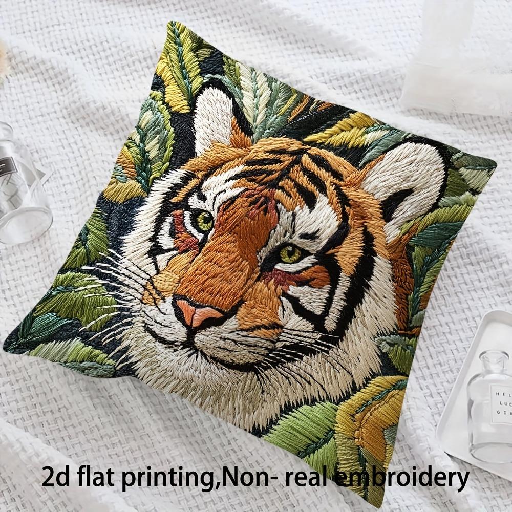 Tiger 2D Flat Printed Pillowcase: For Your Home Decoration Sofa Cushion Cover, Home Decoration, All-Match Touch