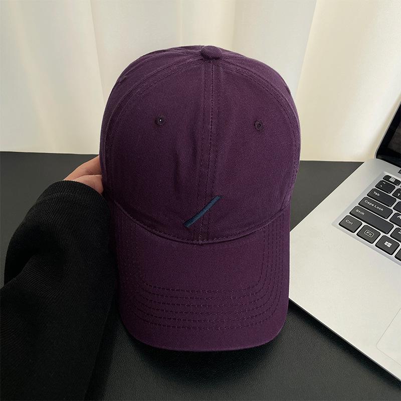 

Simple personalized slash embroidery baseball cap spring and summer big head circumference sunshade sunscreen cap showing face small peaked cap men Adjustable