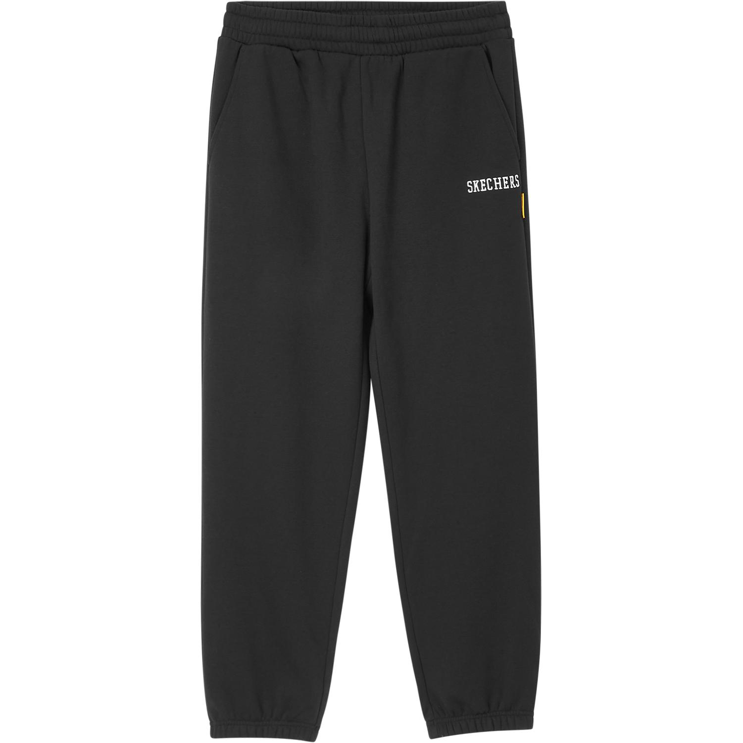 Skechers Logo Embroidered Mid-Waist Cuffed Casual Pants Men bottoms Black L324M101-0018 S