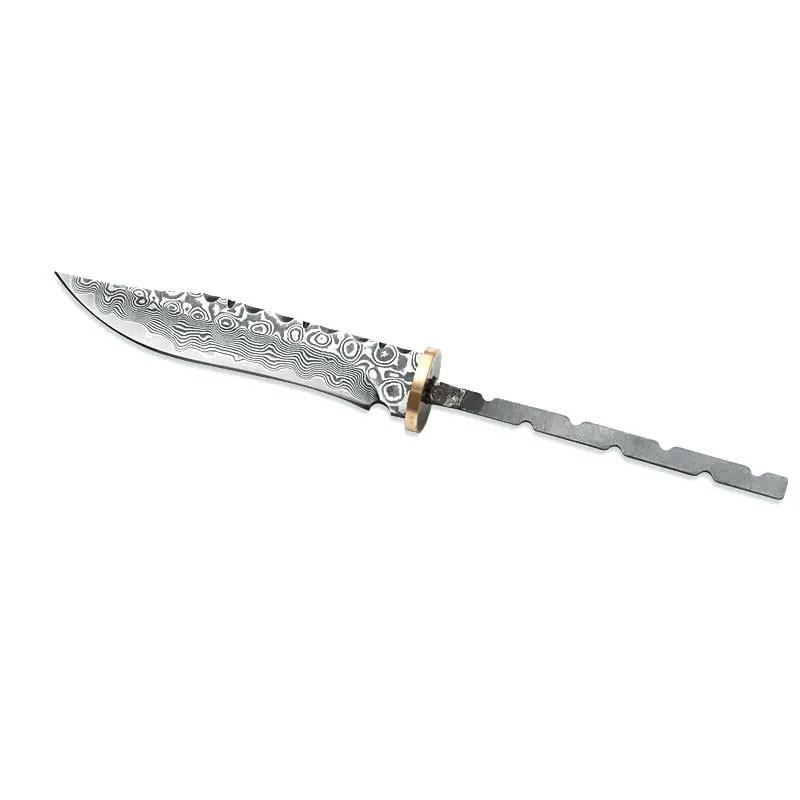 58HRC Damascus Fruit Knife Billets Blade Knife Insert Type DIY Semi-finished Straight Knife Accessories