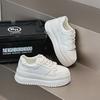 Simple little white shoes women's spring new thick-soled heightened leather lightweight small casual sports board shoes