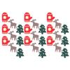 200Pcs Christmas Decorations Wood Chips Printed Gloves Color Elk Shape DIY Decoration