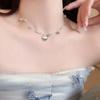 Summer Y2K Cute Shell Starfish Pendant Choker Necklace for Women Elegant Pearl Crystal Beaded Clavicle Chain Party Jewelry Gift