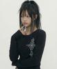 GRAVER [Unisex] New Cross U-Neck Long Sleeve_2 Colors