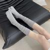 Korean Style Tabi Split Toe Socks – Black White Grey Calf Fashion Stackable for Schoolgirl, Trendy Unisex Crew Sock