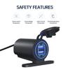 Motorcycle Dual USB Charger Waterproof Cell 4.2A Quick Charger Autocycle USB Socket With Voltmeter Accessories Dual Aperture