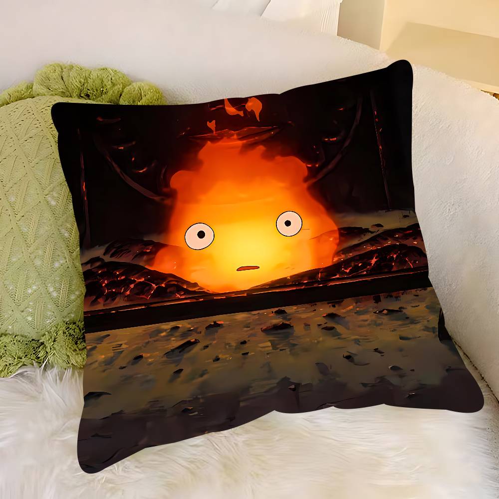 

Подушка Демон Огня C-Кальцифер Съемная Моющаяся Наволочка – Всесезонный Мягкий Лен 12x12Inch