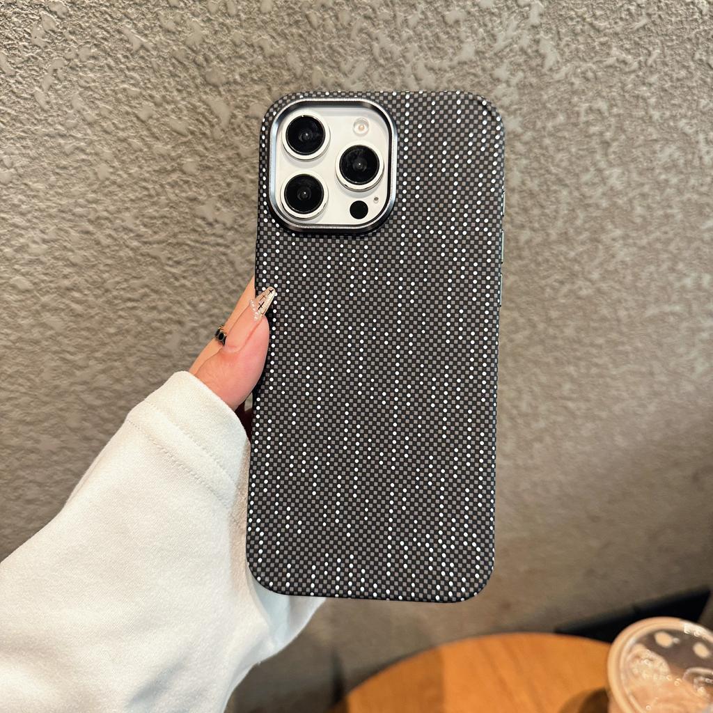 Carbon Fiber Kevlar Pattern PC For Magsafe Magnetic Case For iPhone 17 Air 16 15 14 Plus 13 12 Pro Max Shockproof Cover