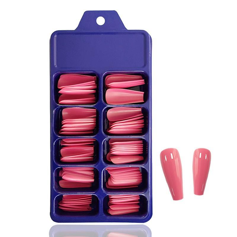 

Длинные накладные ногти в виде гроба-накладные ногти балерины, акриловые типсы для ногтей, искусственные ногти 10 размеров для маникюрного салона и дизайна ногтей своими руками розовый