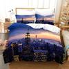 3D Print New York City Night View Bedding Set Duvet Cover Bed Set Quilt Cover Pillowcase Comforter King Queen Size Boys Adult
