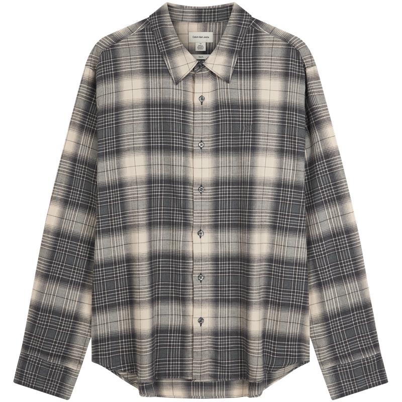 

Calvin Klein Casual Vintage Plaid Cotton Brushed Long Sleeve Shirt Men shirts 4RD105G M