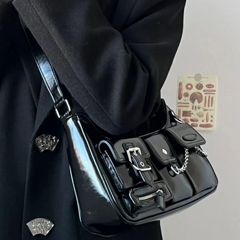 Harajuku Leather Handbag Y2K Underarm Shoulder Bag Casual PU Crossbody Bag  Outdoor