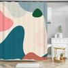 Nordic Style Abstract Art Line Shower Curtains Waterproof Polyester Bath Curtain Morandi Color Block for Bathroom Curtains Decor