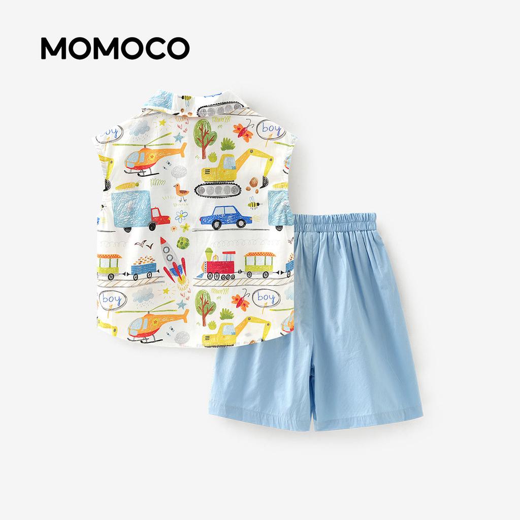 Summer Fashion Set for Boys, 2026 Summer New Collection, Zhongda Children's Cartoon Color Contrasting Trendy Cool Casual Two Piece Set