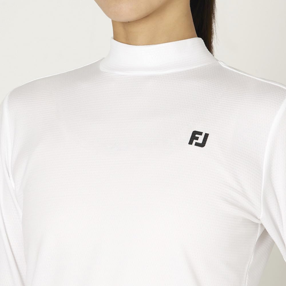 FootJoy DRY THROUGHLIGHT Color Sleeve Long Sleeve Mock Neck Shirt, White, Women's, Size XL (FJW-F24-S03, 32266-XL)
