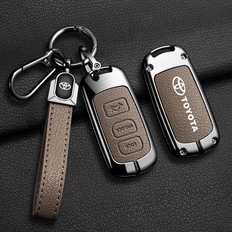 Zinc Alloy & Leather Key Case for Toyota Sequoia, Levin, RAV4