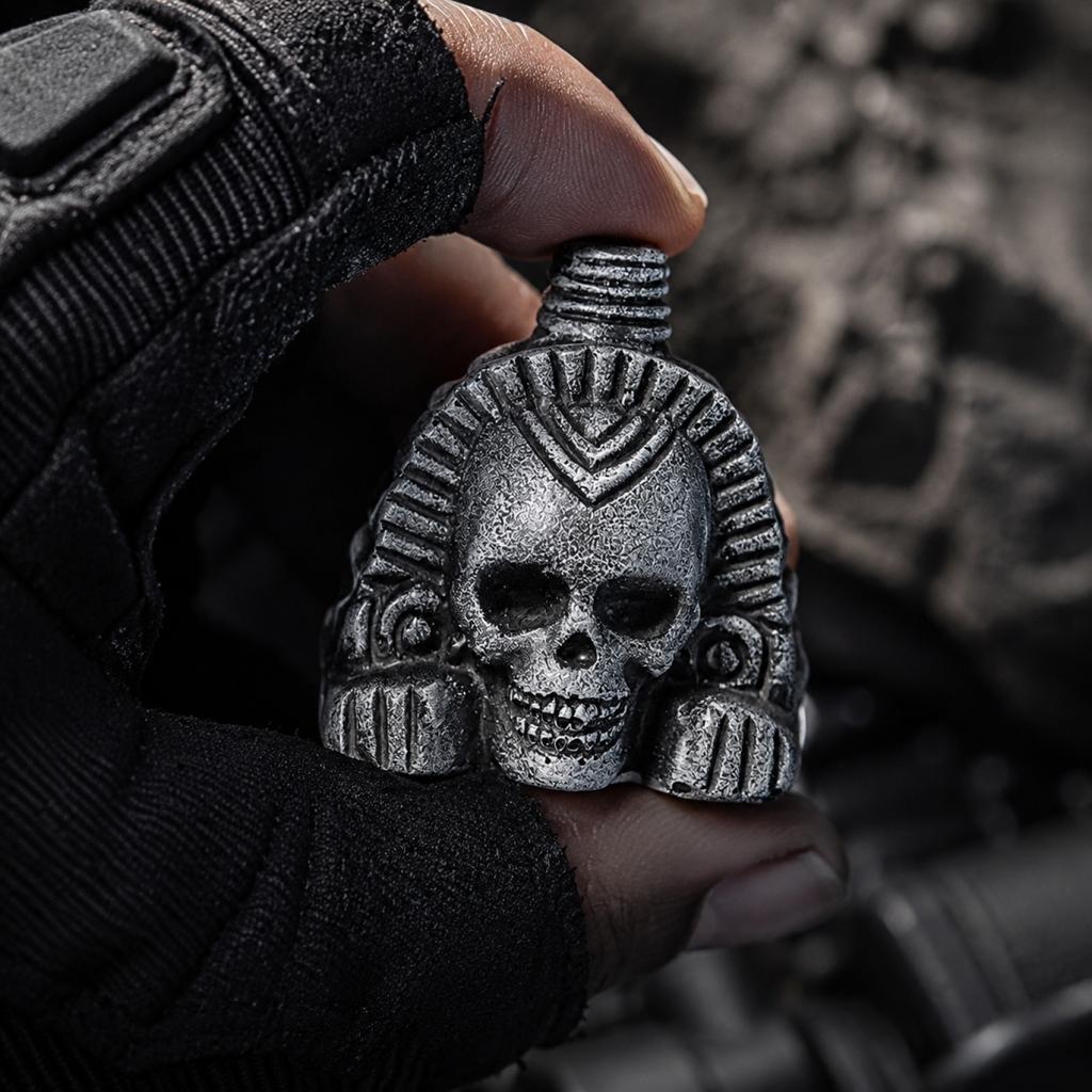Aztec Style Skull Ring with Detailed Carvings Ancient Design Inspired Jewelry for Collectors and Enthusiasts Durable Metal Construction