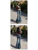 2024 Slim Fit Low-Waist Flared Jeans for Women - Floor-Length Autumn/Winter Style