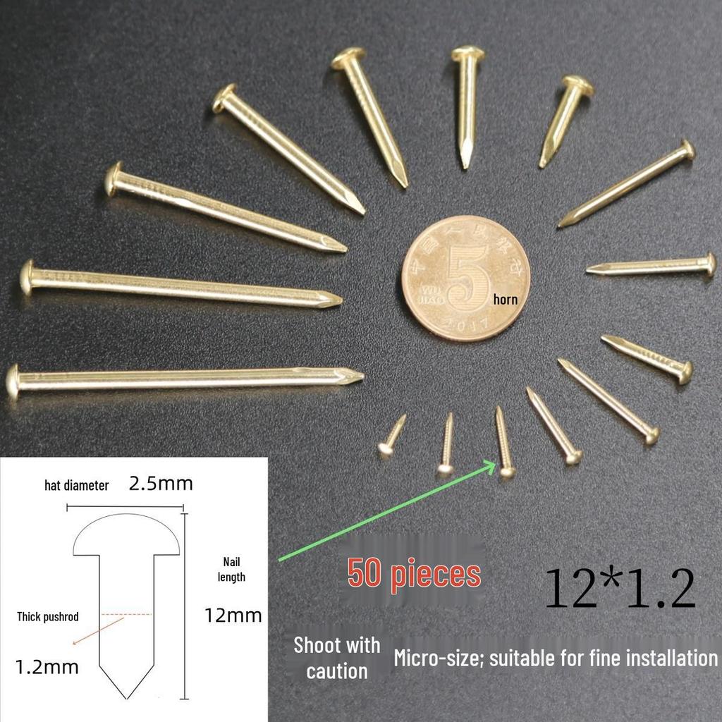 Round Head Brass Nails for DIY Projects and Picture Hanging