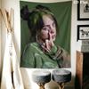 Billie Eilish Wall Tapestry Aesthetic Wall Hanging Printed Fabric Blanket Decorative Tapestries for Bedroom Living Room Home Decor