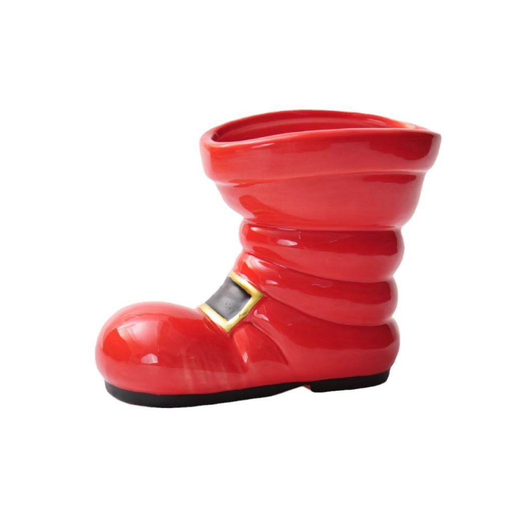 Santa Claus Ceramic Vase Christmas Decoration Miniature Model Photo Prop Flower Holder