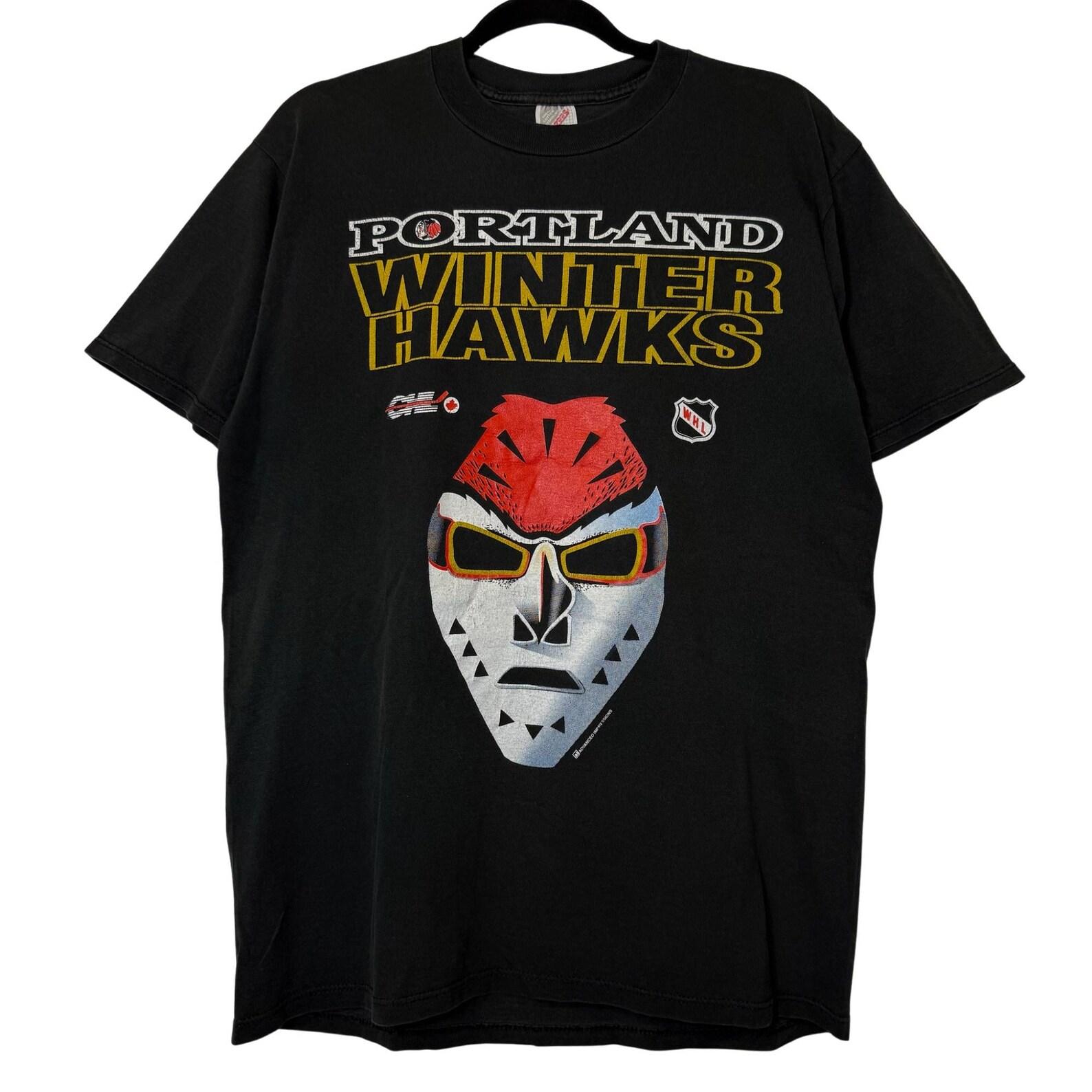 90s Portland Winter Hawks WHL Hockey T shirt Sz L (B2821) L