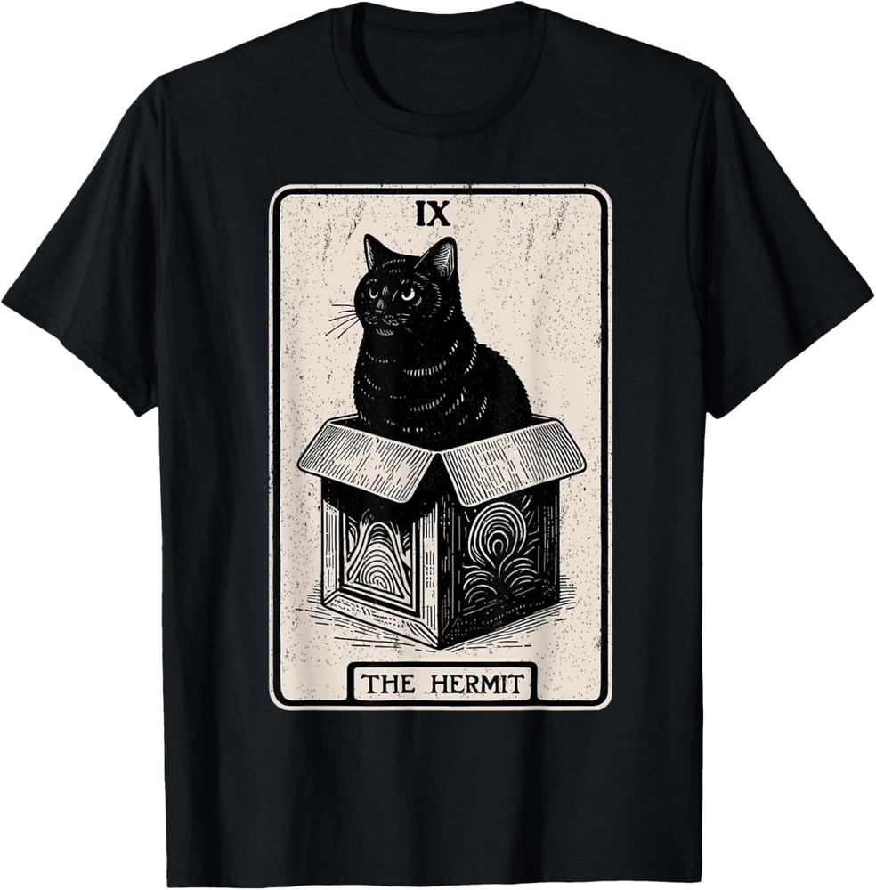 The Hermit Tarot Card Mystic Cat In Box Funny Cat T-Shirt Unisex T-Shirt S