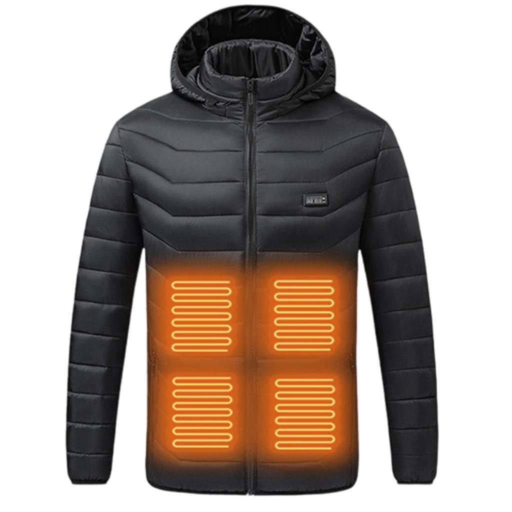 Men's  Four  Constant Temperature  Intelligent  Fever  Hooded Hood  Cotton-padded Jacket  Coat