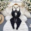 See-through Solid Floral Women Sexy Lace Bodysuits Hollow Bodycone Catsuits Jumpsuits Strappy Lingerie Rompers Skinny Casual