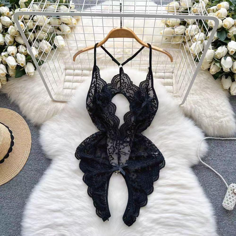 See-through Solid Floral Women Sexy Lace Bodysuits Hollow Bodycone Catsuits Jumpsuits Strappy Lingerie Rompers Skinny Casual