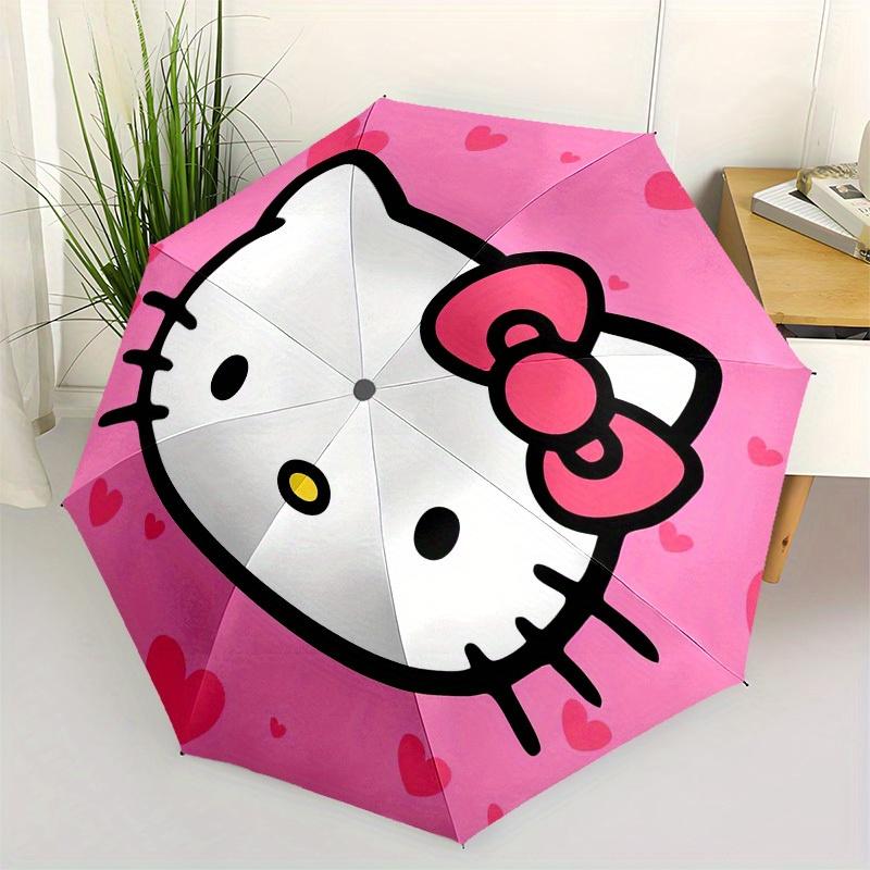 1pc Hello Kitty Pink Hearts Umbrella with Plastic Handle,Suitable for All Seasons Home Travel Outdoor UmbrellaSanlio465