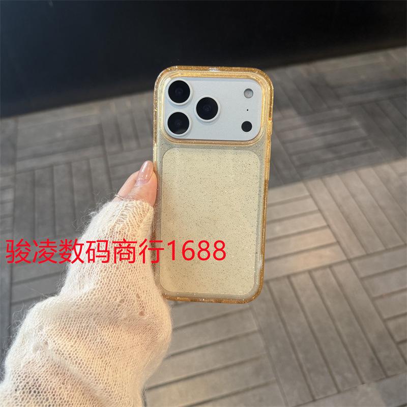 Simple 2.0 glitter is suitable for Apple 17promax mobile phone case iPhone16 transparent 15 all-inclusive 14 hard 13/12.
