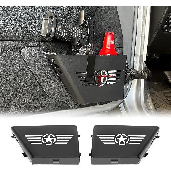 Door Pockets Storage Compatible With 2007-2018 Jeep Wrangler JK JKU 4 Door Metal Side Ert Organizer Box Replace Sagging Net