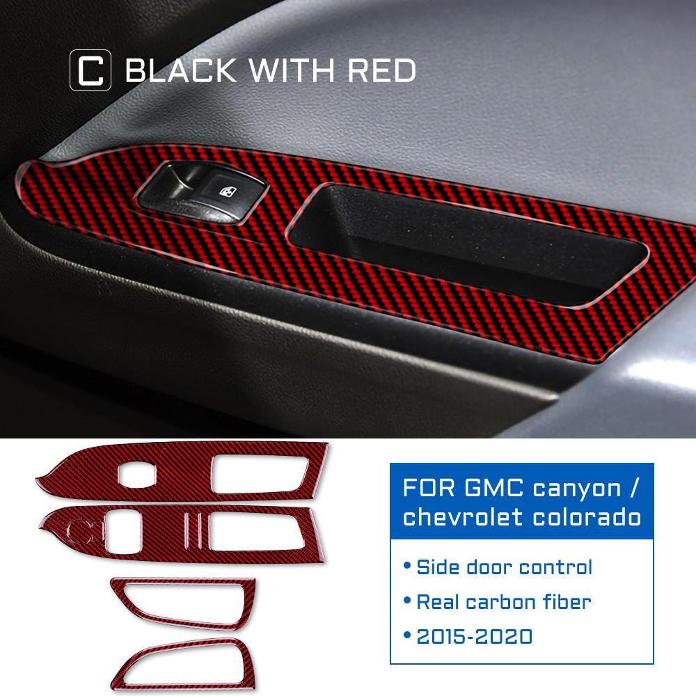 

Наклейка на панель переключателя управления стеклоподъемником двери автомобиля для Chevrolet Colorado GMC Canyon 2015 2016 2017 2018 Black with Red